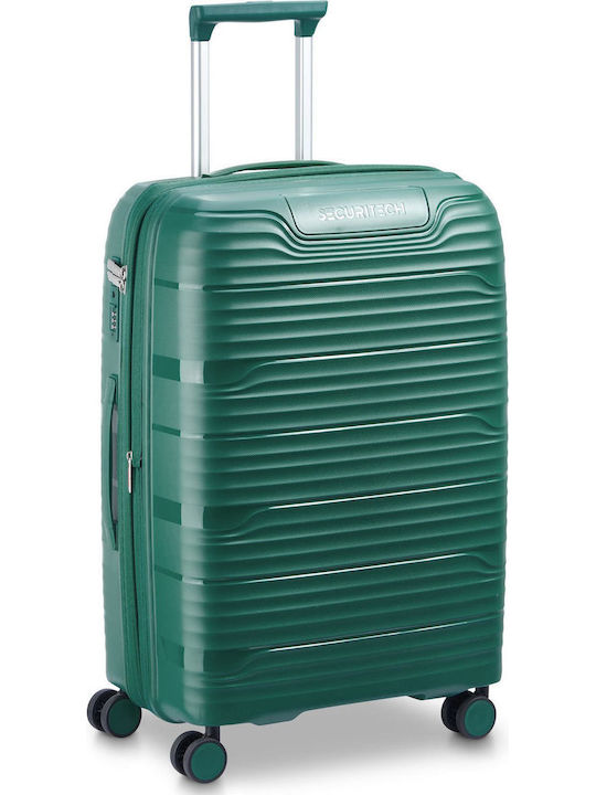 Securitech by Delsey Μεσαία Βαλίτσα Ταξιδίου Dune Green με 4 Ρόδες Ύψους 66εκ.