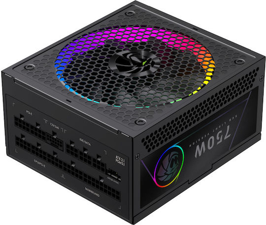GameMax RGB PRO 750G 750W Μαύρο Τροφοδοτικό Υπολογιστή Full Modular 80 Plus Gold