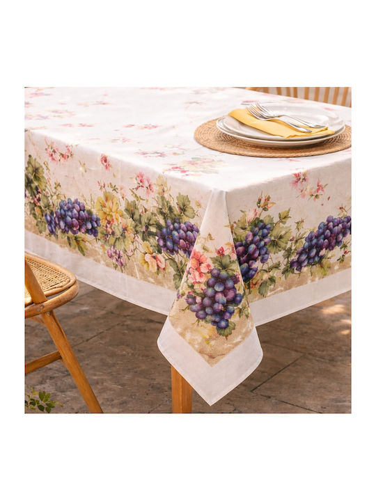 My Home Luxury Stain Resistant Multicolour Tablecloth 140x280cm