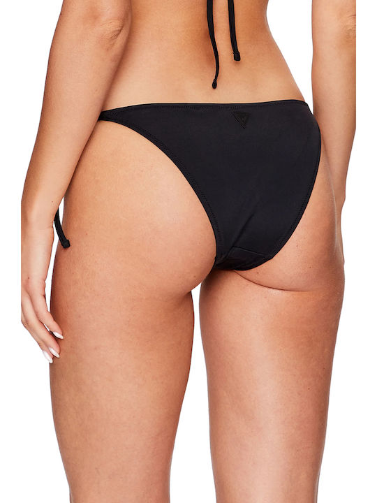 Bikini Slip με Κορδονάκια Μαύρο