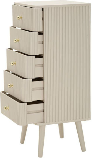 Скриня За Спалня Дървена С 5 Чекмеджета Екрю 37.5x34x89см