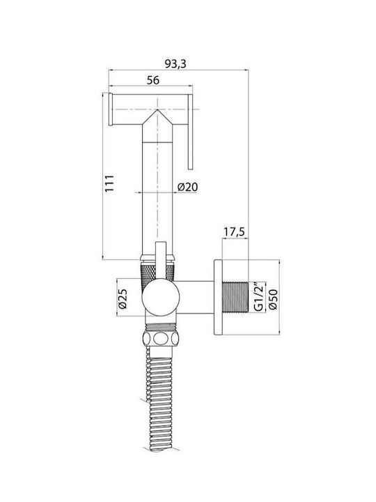 Interflex Επιτοίχια Ρετρό Μπαταρία Μπιντέ Μπρονζέ