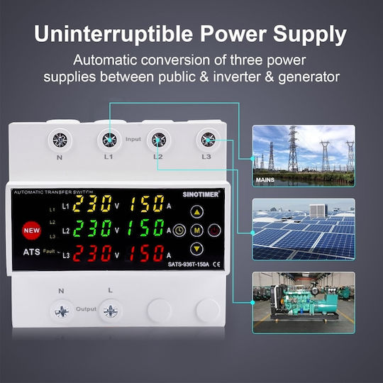Sinotimer Comutator Schimbare Șină 230V 150A
