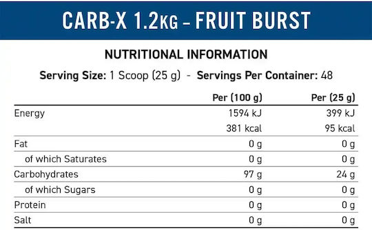 Applied Nutrition Carb X Ειδικό Συμπλήρωμα Διατροφής 1200gr Πορτοκάλι
