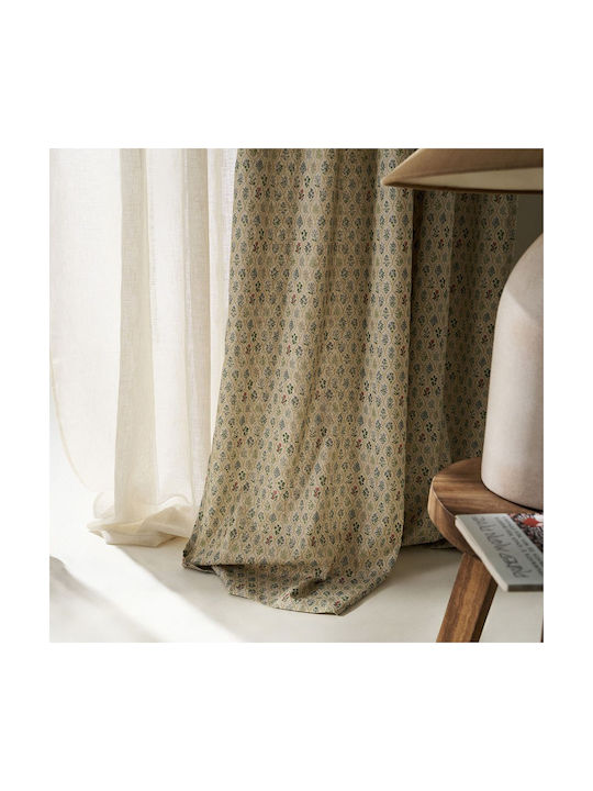 Gofis Home Κουρτίνα με Τρέσα Gofis Πράσινη 130x270εκ.