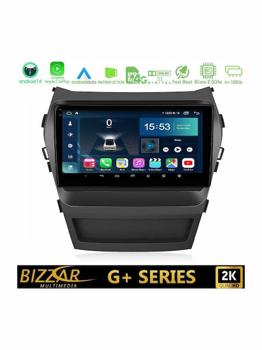 Bizzar Sistem Audio Auto pentru Hyundai iX45 2012-2017 Bluetooth USB Wi-Fi GPS Apple CarPlay Android Auto cu Ecran Tactil 9"