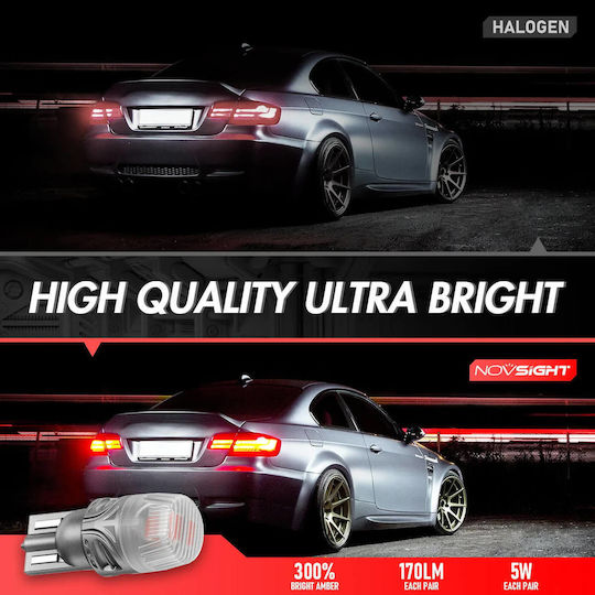 NovSight Λάμπες Αυτοκινήτου T10 / DRL / W5W Canbus LED 6500K Ψυχρό Λευκό 12V 5W 2τμχ
