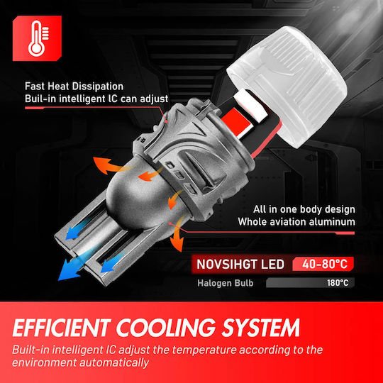 NovSight Λάμπες Αυτοκινήτου T10 / DRL / W5W Canbus LED 6500K Ψυχρό Λευκό 12V 5W 2τμχ