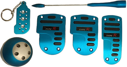Auto Gs Type R Car Pedal Set Universal Blue 8pcs