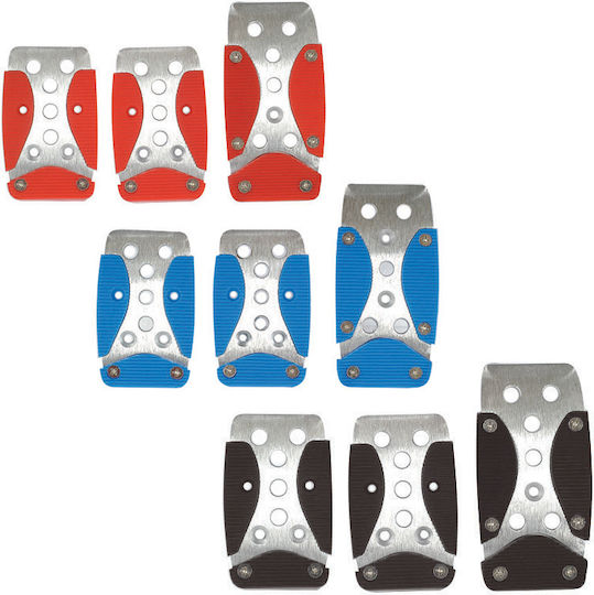Autoline Car Pedal Set Non Slip Universal Blue 3pcs A-12015-2