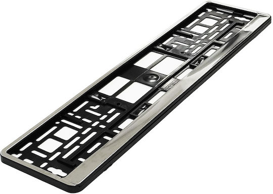AMiO Car License Plate Frame Plastic 52 x 12.5cm Silver 1pcs