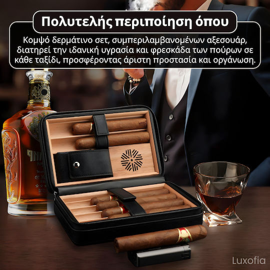 Δερμάτινος Υγραντήρας 6 Πούρων 4x2x8εκ.