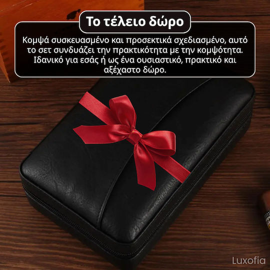 Δερμάτινος Υγραντήρας 6 Πούρων 4x2x8εκ.