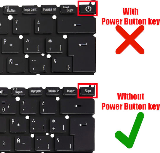 Spanish Laptop Keyboard For Acer Swift 3 Sf314-54 Sf314-54g Sf314-56g Sf314-56 Sf314-58g Nk.i1313.0bu Nk.i1313.0us 6b.gyrn1.008 Es Without Frame Black Code 40889esnofrtype2