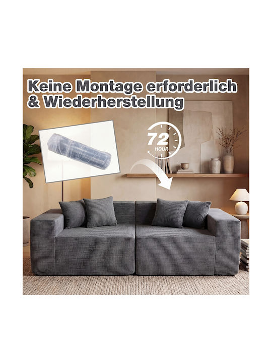 Doppelsitzer Sofa Grau 204x89x64cm