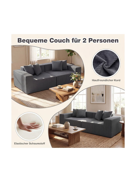 Doppelsitzer Sofa Grau 204x89x64cm