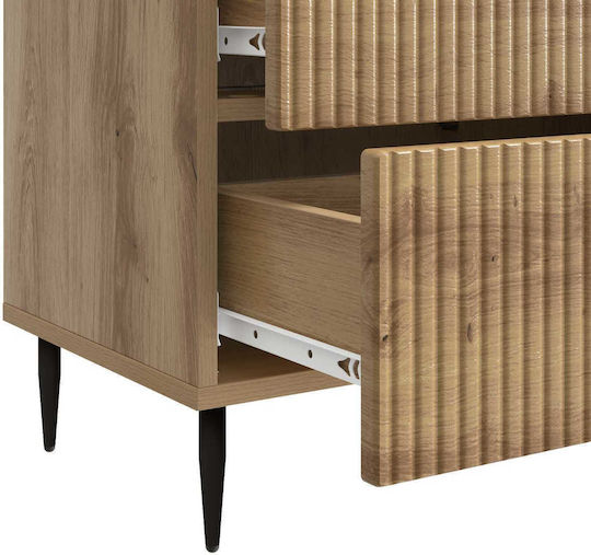 Nachttisch Holz mit Metallfüßen Braun 62x34.5x47.5cm