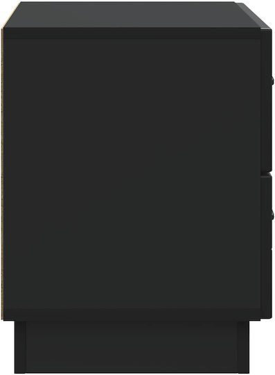 Нощно Шкафче Дървено Черно 62x34.5x44.5см