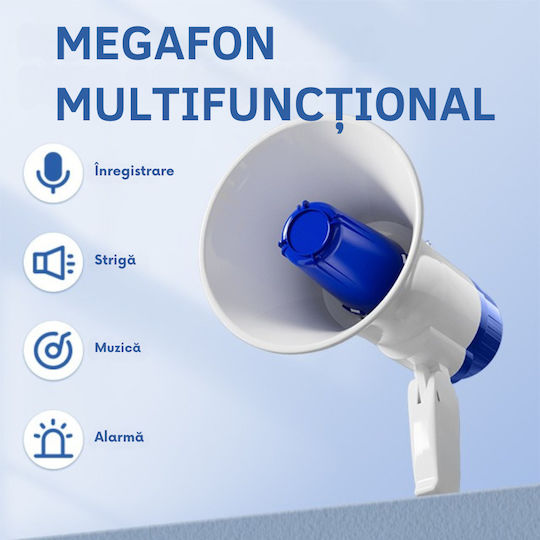 Megafon Portabil Profesional Microfon Baterie Sirenă Înregistrare Rază 300m