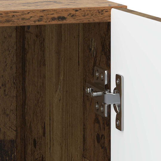 Wooden Bedside Tables With Metal Legs Brown 2 Pieces 43x34.5x50cm