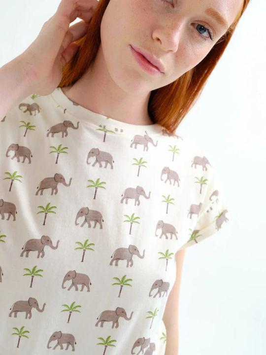 Damen T-Shirt Beige