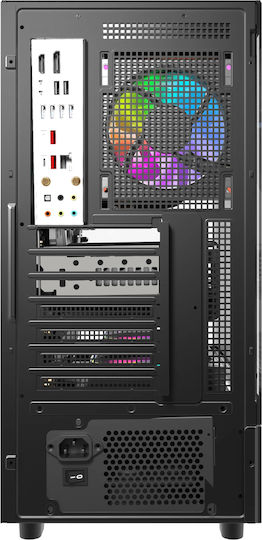 Darkflash DS950 Gaming Mini Tower Κουτί Υπολογιστή με Πλαϊνό Παράθυρο και ARGB Φωτισμό Μαύρο + 6 ανεμιστήρες