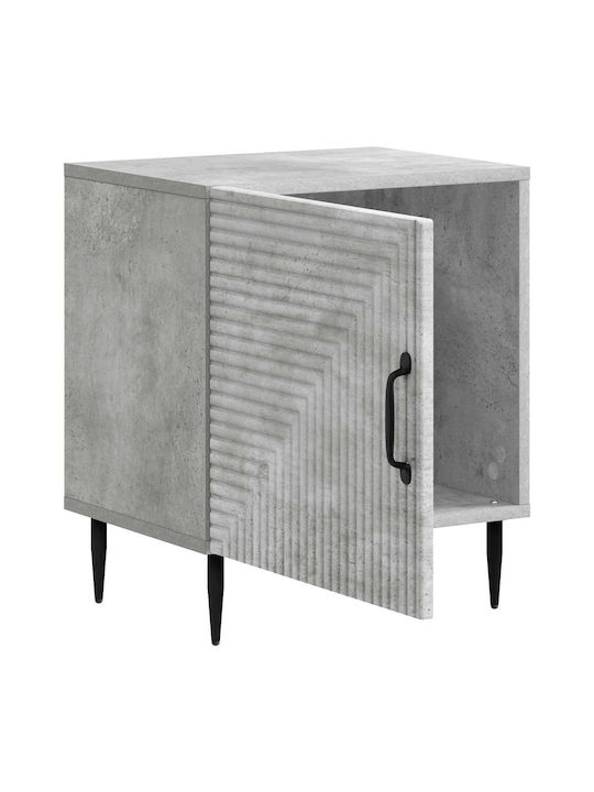 Wooden Bedside Tables With Metal Legs Gray 2 Pieces 43x34.5x50cm