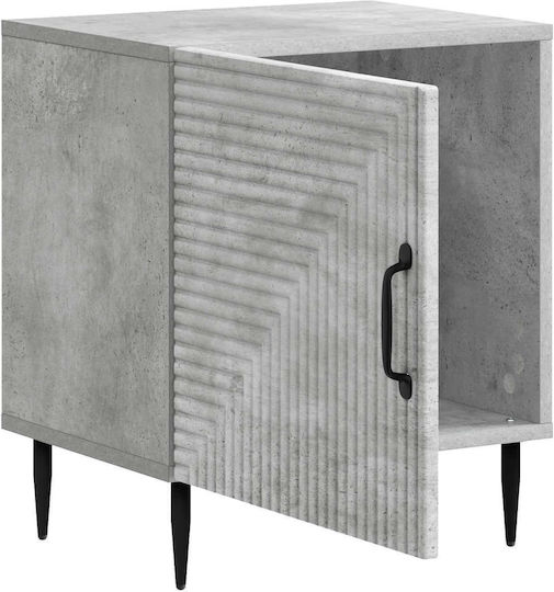 Wooden Bedside Tables With Metal Legs Gray 2 Pieces 43x34.5x50cm