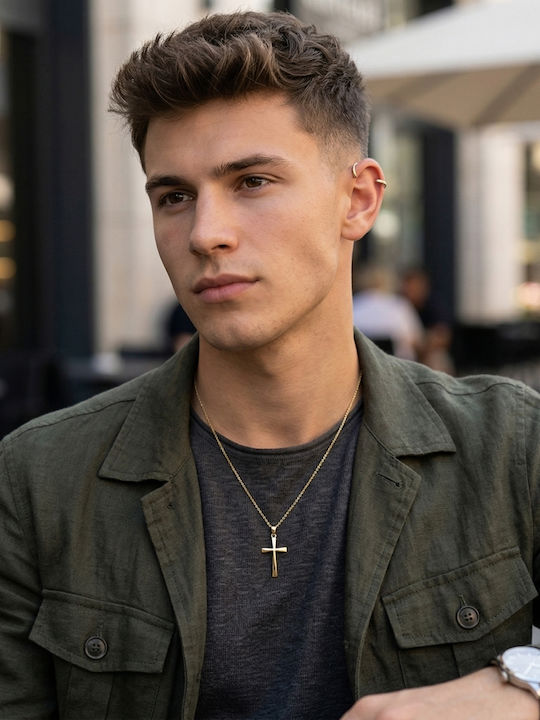 Male Gold Cross 9K with Chain