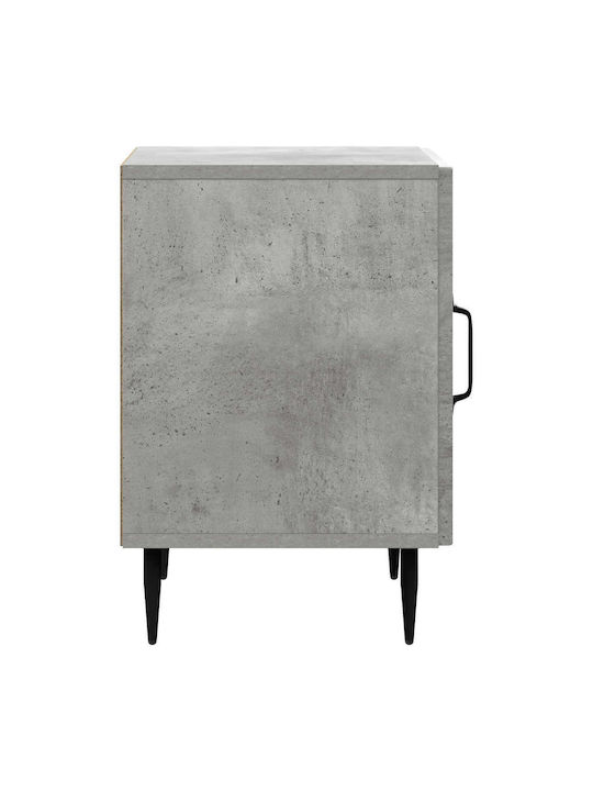 Wooden Bedside Tables With Metal Legs Gray 2 Pieces 43x34.5x50cm