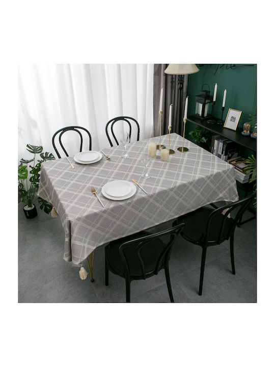 FRIPIA FRIPIA Leinen Tischdecke Grau 140x200cm