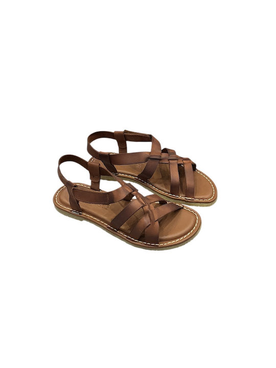 Leather Women's Sandals Tabac Brown
