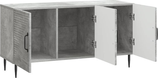 TV-Ständer aus Metall & Holz Grau M99xP34.5xH50cm