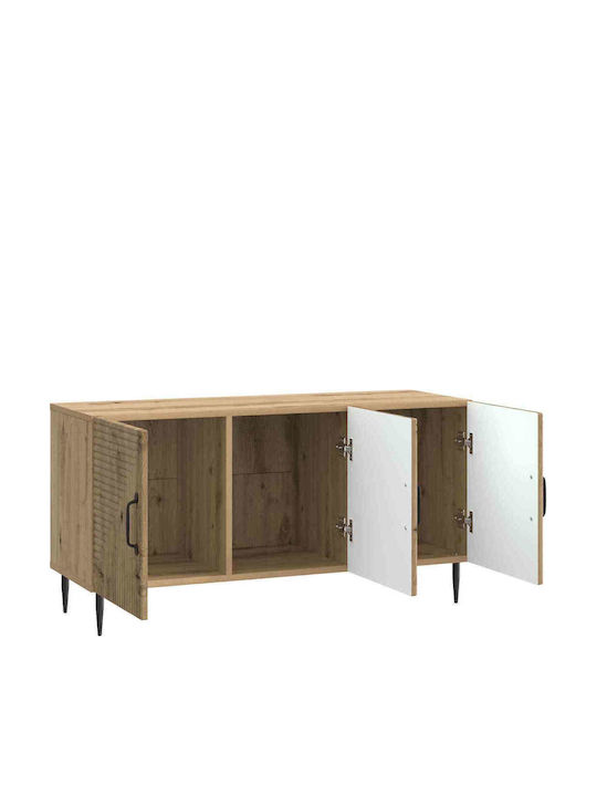 TV Stand Metal & Brown Wood L99xW34.5xH50cm