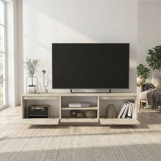 Έπιπλο Τηλεόρασης Lumbera Μπεζ Μ160xΠ29.5xΥ42cm