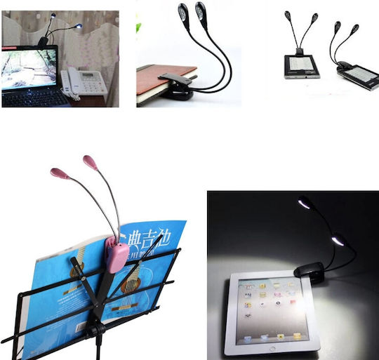 Lampă de Lectură Led cu Brațe Duble 3 x AAA eR D L