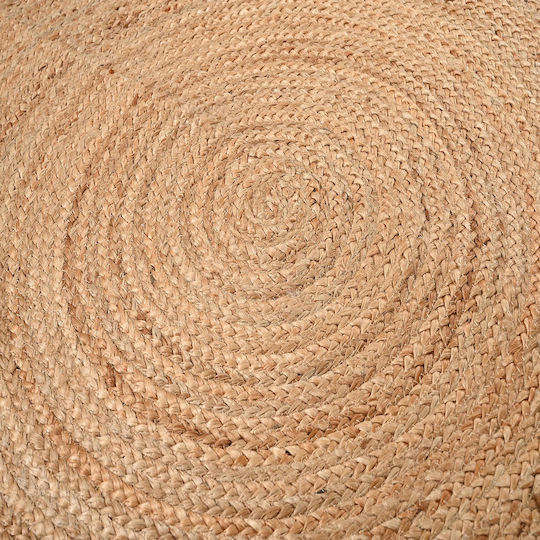 Handmade Round Summer Wicker Beige Rug Φ150cm