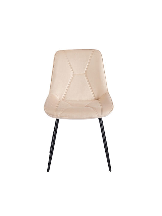 Silvia Καρέκλα Τραπεζαρίας Βελούδινη Beige 51x58x87εκ.