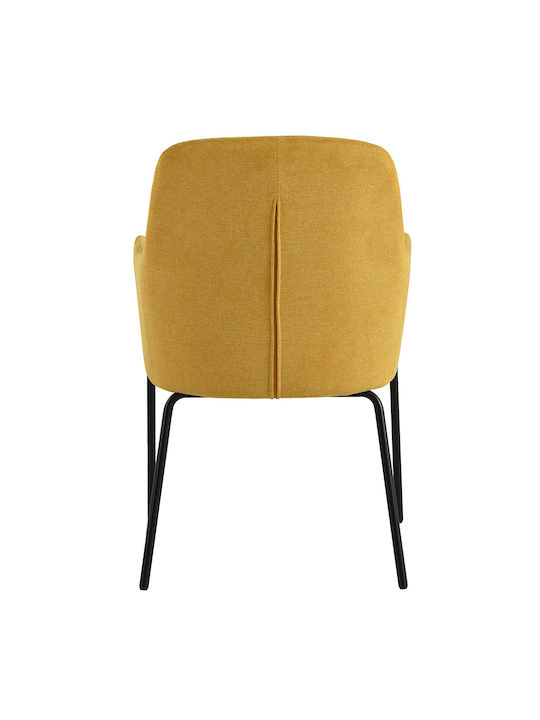 Hibiscus Dining Armchair With Fabric Upholstery Yellow 56x61x83cm