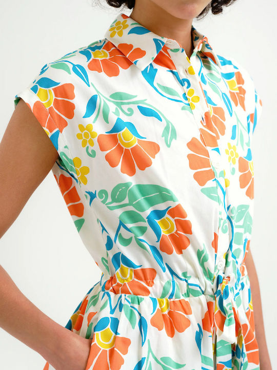 Summer Midi Shirt Dress Ecru