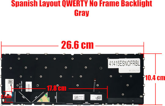 Испанска Клавиатура За Лаптоп Lenovo 13w Yoga 82s1 82s2 13w Yoga Gen 2 82yr 82ys 5m11f25813 5m11f25814 5m11f25815 5m11f25816 5m11f26449 Es Без Рамка С Подсветка Сива Код 41415esnofrbl