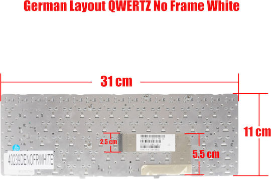 German Laptop Keyboard Sony Vaio Vgn-nw Vgn-nw100 Vgn-nw270d Vgn-nw270t Vgn-nw305f Vgn-nw310f Vgn-nw320f Vgn-nw330f Vgn-nw345g 148738021 German Without Frame White Code 40239denofrwhite