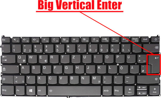 Немска Клавиатура За Лаптоп Lenovo Ideapad 720s-13ikb 81a8 720s-13ikbr 81bv 720s-13arr 81br 5cb0p18900 5cb0p18997 Sn20n04485 Lcm16p2 Pk131491a20 De Без Рамка С Подсветка Сива Код 41349denofr