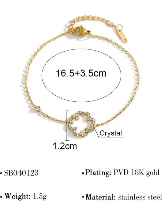Damenarmband aus Edelstahl Vergoldet mit Zirkon