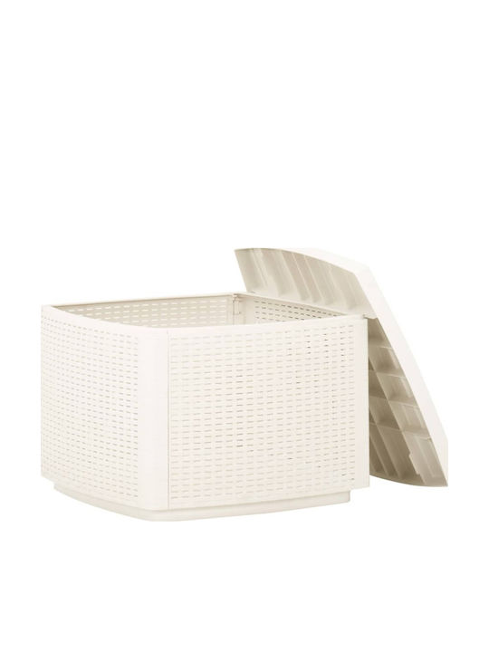 Plastic Sitting Room Table for Small Outdoor Spaces White 53x53x40cm