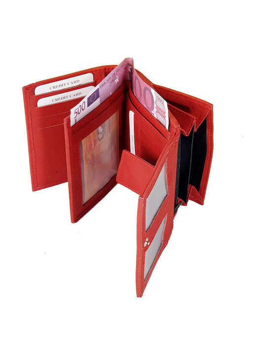 Small Leather Women's Wallet with RFID Red