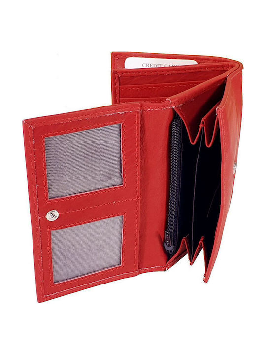 Small Leather Women's Wallet with RFID Red