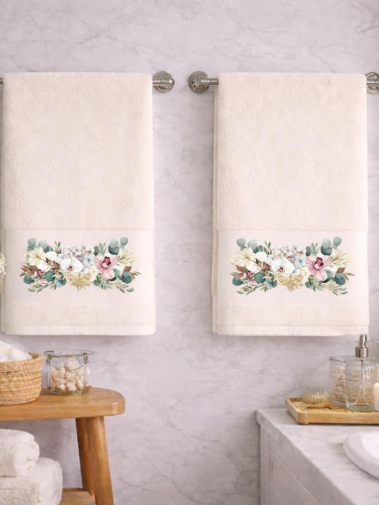 Astron Italy Face Towel Blossom Ecru 2 Pieces Weight 500gsm