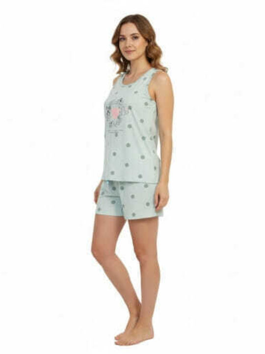 Prive Underwear Sommerliches Damen-Schlafanzug-Set Türkis