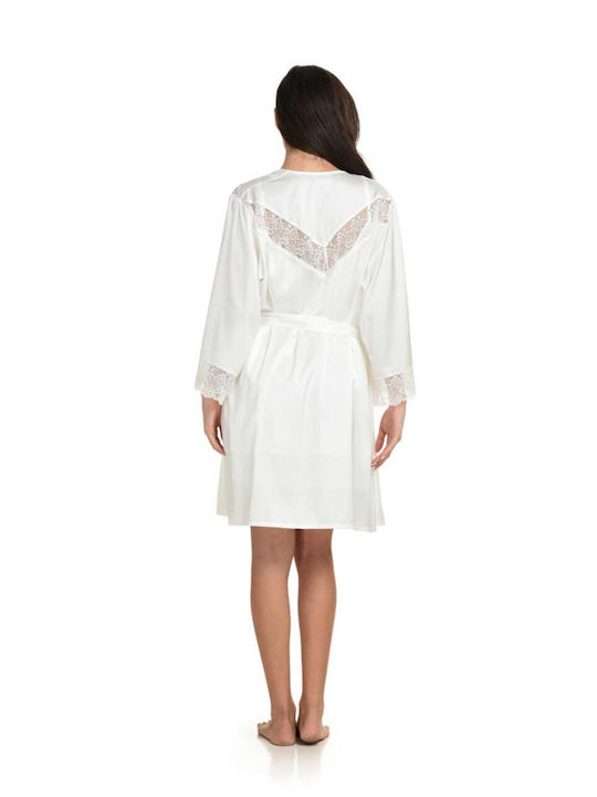 Primavera Summer Women's Robe Ecru